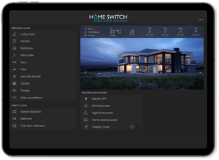 a tablet with the homeswitch app